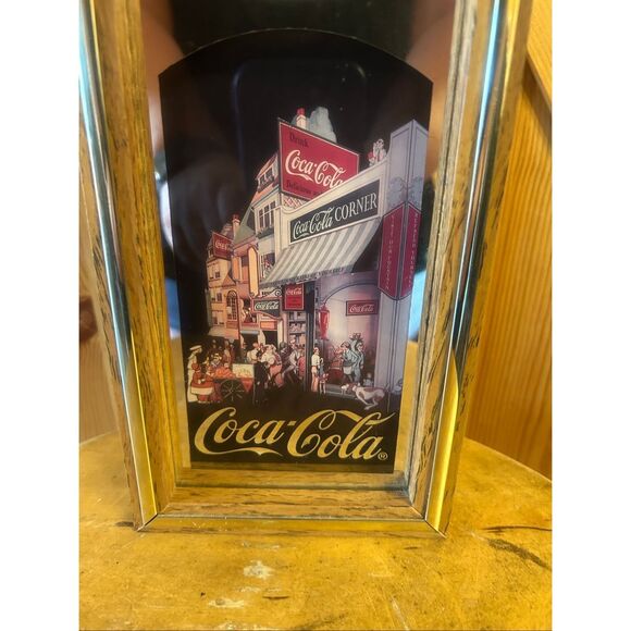 Coca Cola Coke Wall Clock Wooden Case Battery Operated Art Deco  Works (5623) - Picture 2 of 10